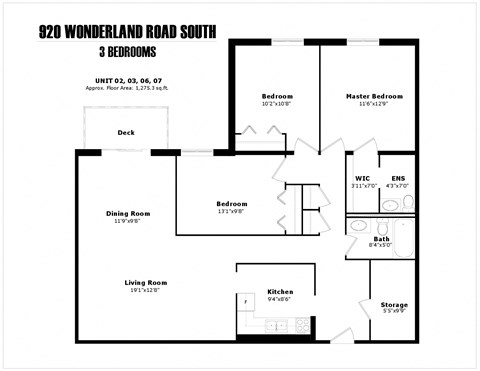 3 bedroom, 2 bath with a balcony